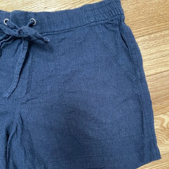 Kensie Jeans Navy Linen Blend Drawstring Shorts – Women’s M - Picture 3 of 5